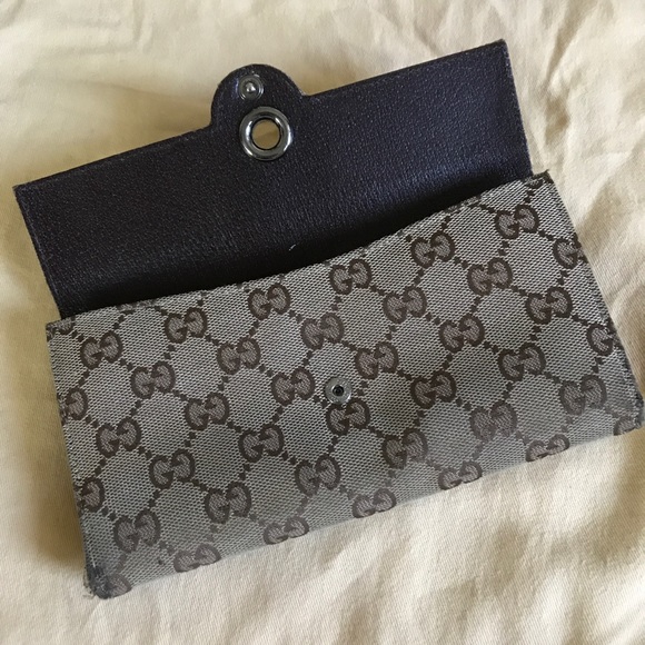 Gucci Eclipse Continental Flap Wallet, Brown Leather and GG monogram - Picture 8 of 10